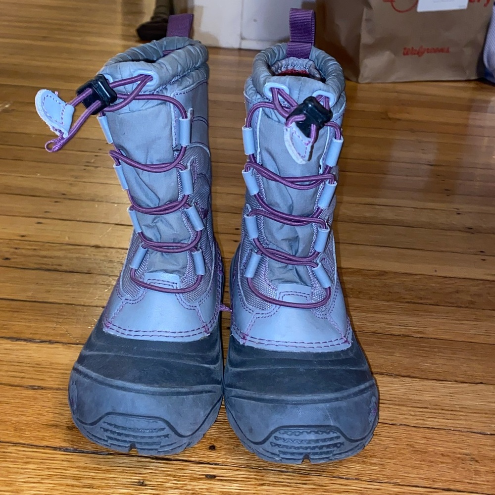 ☃️ The North Face Snow Boots - Kids Size 1, Purple & Gray
